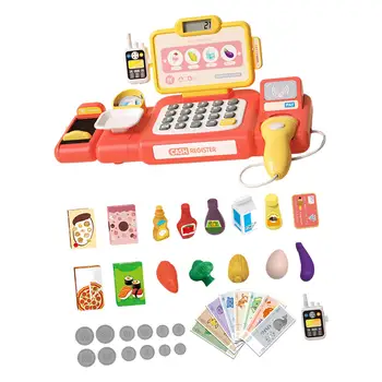 Детский игровой набор в супермаркете, играющий в еду, притворяющийся, что играет в детский магазин игрушек, кассовый аппарат для девочек, праздничные подарки 1