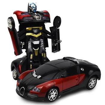 Детский электрический автомобиль-трансформер с карданным подвес, игрушка-робот, Светоизлучающая С музыкой, Многофункциональные детские игрушки-трансформеры с автоматическим управлением 1