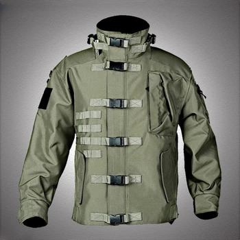 Тактическая износостойкая куртка Для мужчин, военный спецагент, Ветрозащитные Водонепроницаемые куртки-карго с несколькими карманами, уличное боевое пальто 1