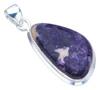 Звездные камни, фиолетовый лепидолит, подвеска из стерлингового серебра 925 пробы ручной работы, 1,75 