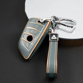 Чехол для Автомобильных Ключей из ТПУ BMW X1 X3 X5 X6 Серии 1 2 5 7 F15 F16 E53 E70 E39 F10 F30 G30 Remote Keychain Shell Protector 1