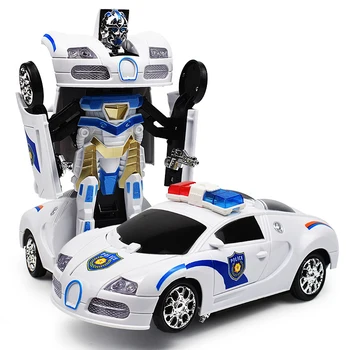 Детский электрический автомобиль-трансформер с карданным подвес, игрушка-робот, Светоизлучающая С музыкой, Многофункциональные детские игрушки-трансформеры с автоматическим управлением 2