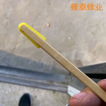 10 штук ручек из целлюлозы, двуглавых, бамбуковый шест, прозрачный с одного конца и желтый с другого 3