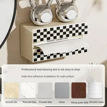 Держатель для бумажных полотенец Кремово-белый Перевернутый Бытовой набор Салфеток Для ванной комнаты, Набор посуды для домашнего хранения, Коробка для салфеток 3