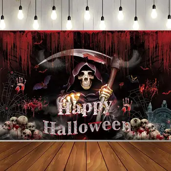 Новейший фон для баннера на Хэллоуин Happy Halloween Decoration For Home Баннер с принтом Призрака Halloween Suppiles J3A9 3