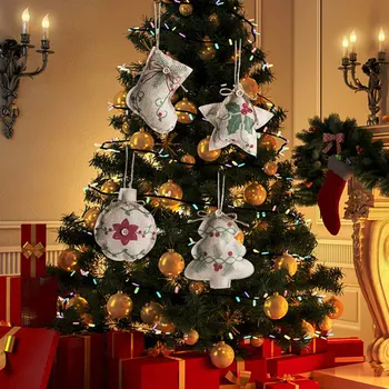Подвески на елке Chrismtas, Подвески для Рождественских украшений, Брелки для ключей, украшения для дома, Подвесные украшения с принтом 3
