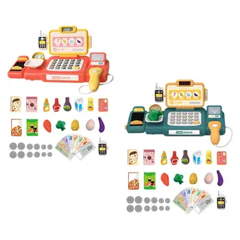 Детский игровой набор в супермаркете, играющий в еду, притворяющийся, что играет в детский магазин игрушек, кассовый аппарат для девочек, праздничные подарки 3