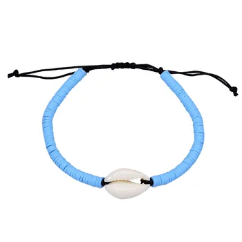 Чешский пляжный браслет из ракушек Ручной работы, Регулируемые браслеты с веревочной цепочкой для женщин, ювелирные браслеты-манжеты 3