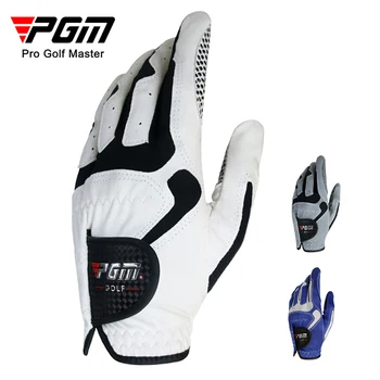 Мужские перчатки для гольфа PGM ST017 из мягкой микрофибры для одной левой руки с противоскользящими частицами, дышащие 3