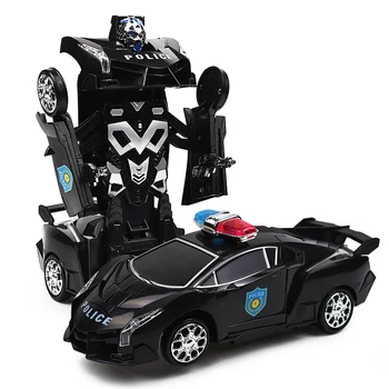 Детский электрический автомобиль-трансформер с карданным подвес, игрушка-робот, Светоизлучающая С музыкой, Многофункциональные детские игрушки-трансформеры с автоматическим управлением 3