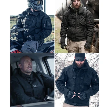 Тактическая износостойкая куртка Для мужчин, военный спецагент, Ветрозащитные Водонепроницаемые куртки-карго с несколькими карманами, уличное боевое пальто 3
