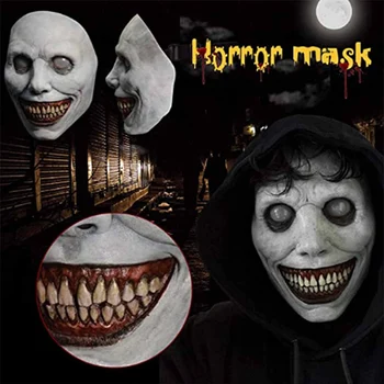 Жуткая злая маска для косплея, демоны, головные уборы, приколы на Хэллоуин, принадлежности для вечеринок 4