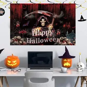 Новейший фон для баннера на Хэллоуин Happy Halloween Decoration For Home Баннер с принтом Призрака Halloween Suppiles J3A9 4