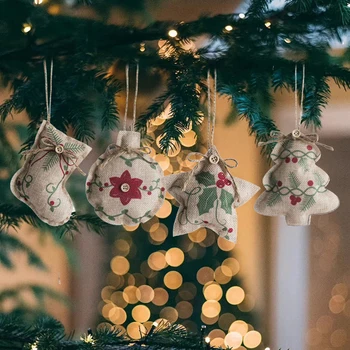 Подвески на елке Chrismtas, Подвески для Рождественских украшений, Брелки для ключей, украшения для дома, Подвесные украшения с принтом 4