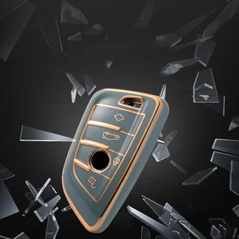 Чехол для Автомобильных Ключей из ТПУ BMW X1 X3 X5 X6 Серии 1 2 5 7 F15 F16 E53 E70 E39 F10 F30 G30 Remote Keychain Shell Protector 4