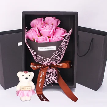 Букет ароматных мыльных роз ярких цветов, искусственные розы для подарка на День Святого Валентина, День рождения 5