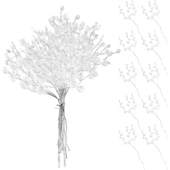 Искусственные букеты Стебель цветка Акриловые бусины Белые ветки Капельки Дерево Выбирает Вазы Цветы 5