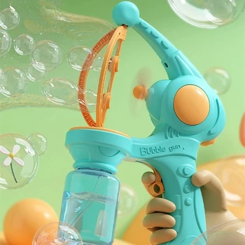 Пистолет для мыльных пузырей, выдувающий электрические пузыри, Автоматические игрушки для мыльных пузырей, игрушка для вечеринок на открытом воздухе для детей, подарок на День рождения 5