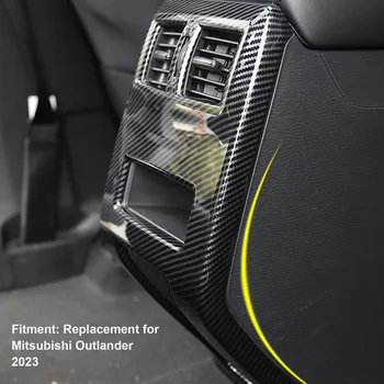 Крышки воздухозаборников задней центральной консоли с рисунком из углеродного волокна для Mitsubishi Outlander 2023 г. Отделка крышки вентиляционного отверстия заднего кондиционера 5